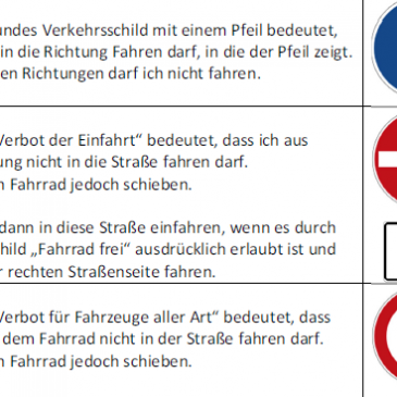 Verkehrsregeln für Fahrradfahrer